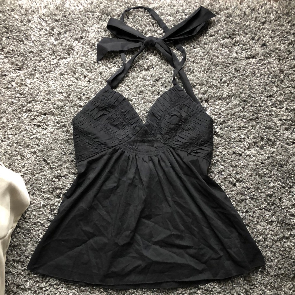 BCBGMaxAzria Black Halter Top